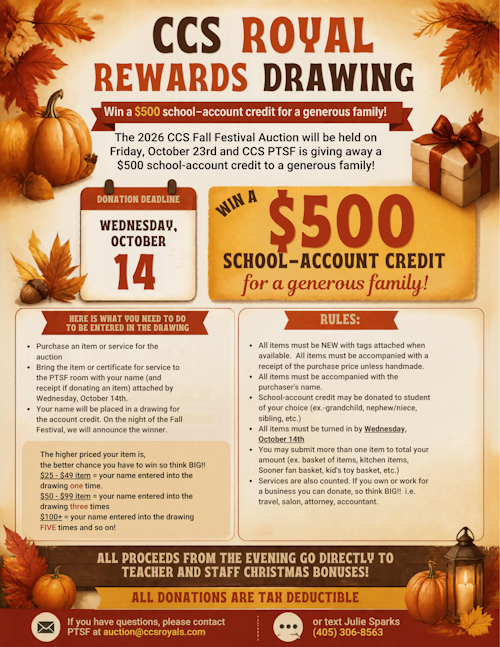 CCS Royal Rewards Drawing